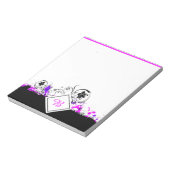 paarse bloemenspat Notitieblok (Linkerzijde)
