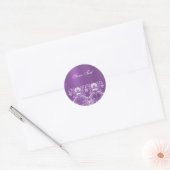 Paarse bloemensticker ronde sticker (Envelop)