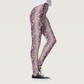 Paarse bloemenstreeppatroon leggings (Rechts)