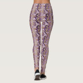 Paarse bloemenstreeppatroon leggings (Achterkant)