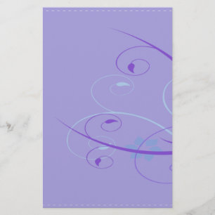 paarse bloemenswirl briefpapier