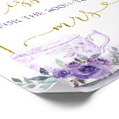 Paarse bloementhee hoeveel kussen bruids spelletje poster (Hoek)