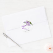 Paarse bloementuin Baby shower Favor Ronde Sticker (Envelop)