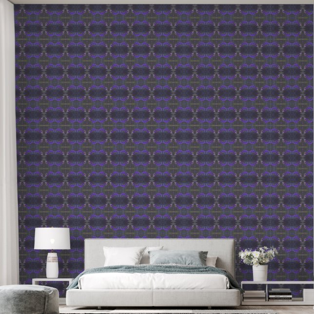 Paarse Bloementuin Behang (Slaapkamer)