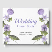 Paarse bloementuin bruiloft gastenboek (Voorkant)