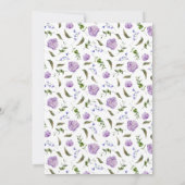 Paarse bloementuin bruiloft kaart (Achterkant)