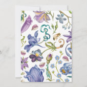  Paarse Bloementuin bruiloft uitnodiging (Achterkant)