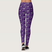 Paarse bloementuin Doodle Leggings (Achterkant)