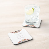  Paarse bloementuin huwelijksgunst Bier Onderzetter (Rechterzijde)