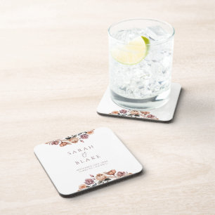  Paarse bloementuin huwelijksgunst Bier Onderzetter