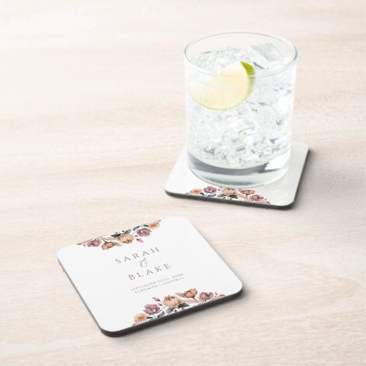  Paarse bloementuin huwelijksgunst Bier Onderzetter (Rechterzijde)