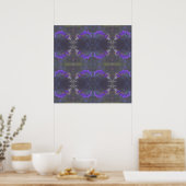 Paarse Bloementuin Poster (Keuken)