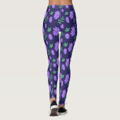 Paarse bloementuin print leggings (Achterkant)