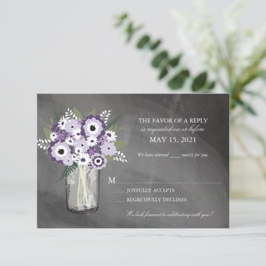 Paarse Bloementuin Schoolbord Mason Pot | RSVP (Staand voorkant)