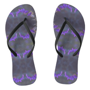 Paarse bloementuin teenslippers