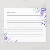 Paarse Bloementuin Vrijgezellenfeest Recept Kaart (Achterkant)