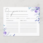 Paarse Bloementuin Vrijgezellenfeest Recept Kaart (Voorkant)