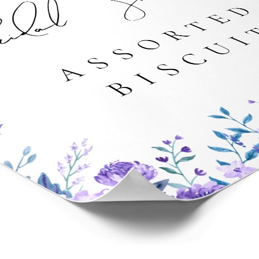 Paarse Bloementuin Vrijgezellenfeest Voedselbord Poster (Hoek)