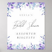 Paarse Bloementuin Vrijgezellenfeest Voedselbord Poster (Voorkant)