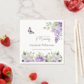 Paarse bloemenvlinder in liefdevolle herinnering servet (Insitu)