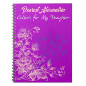 Paarse Bloemenvlinders Brieven aan Mijn Dochter Notitieboek (Voorkant)