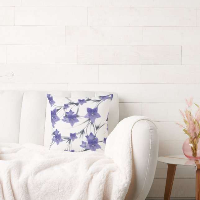 Paarse Bloemenwijnstok Botanisch Kussen (Bank)