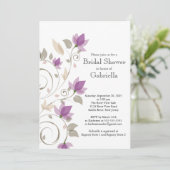  Paarse Bloemenwijnstok Vrijgezellenfeest Kaart (Staand voorkant)