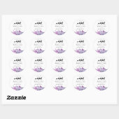 paarse bloemenzamzam water nikah moslim bruiloft ronde sticker (Vel)