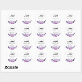 paarse bloemenzamzam water nikah moslim bruiloft ronde sticker (Vel)