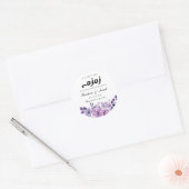 paarse bloemenzamzam water nikah moslim bruiloft ronde sticker (Envelop)