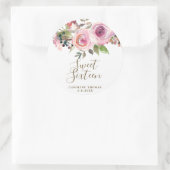 paarse bloemenzoete zestien sticker (Tas)