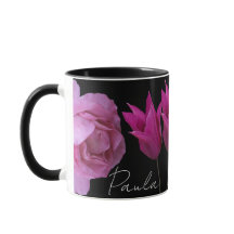  paarse bloemetjes Paula naam zwart