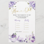 Paarse bloemetjesthee Hoe oude Baby showers (Voorkant)