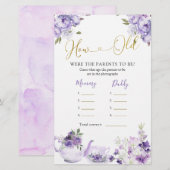 Paarse bloemetjesthee Hoe oude Baby showers (Voorkant / Achterkant)