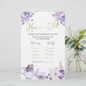 Paarse bloemetjesthee Hoe oude Baby showers (Staand voorkant)