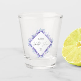 Paarse bloemetuin bruidsdouchevoorbeeld shot glas