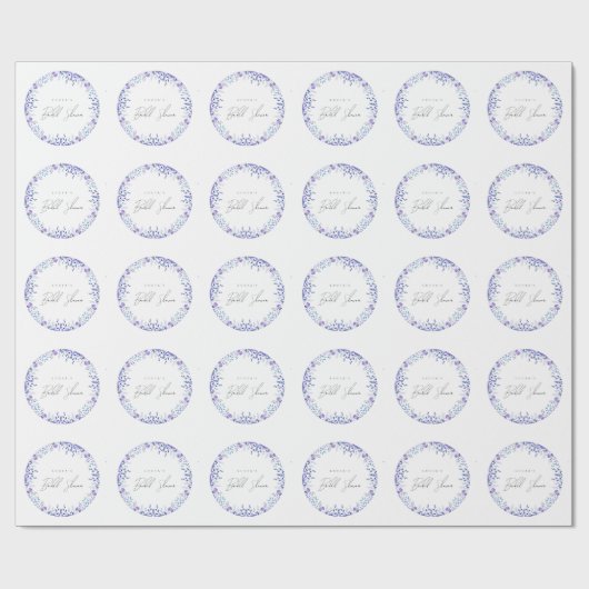 Paarse Bloemetuin Bruiloft Brunch Bedankje Cadeaupapier (Vlak)