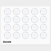 Paarse Bloemetuin Bruiloft Feest Bedankt Ronde Sticker (Vel)