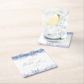 Paarse bloemetuin bruiloft feest kartonnen onderzetters (Insitu)