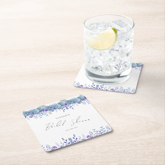 Paarse bloemetuin bruiloft feest  kartonnen onderzetters (Insitu)