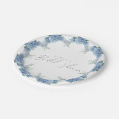 Paarse bloemetuin bruiloft papieren bordje (Gekanteld)