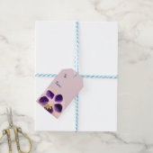 Paarse bloemfoto Aangepaste geschenk Labels Cadeaulabel (Met Touw)