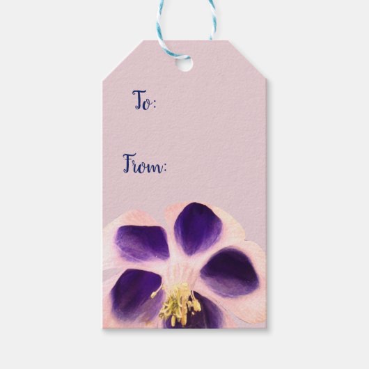 Paarse bloemfoto Aangepaste geschenk Labels Cadeaulabel (Voorkant)