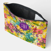 paarse bloemgeel patroonmonogram etui (Open)