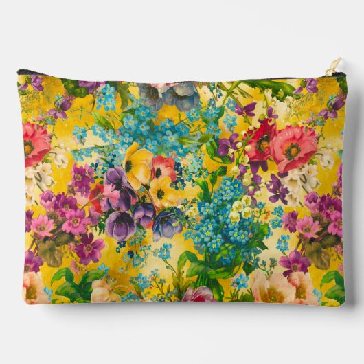  paarse bloemgeel patroonmonogram etui (Achterkant)