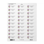 Paarse Bloemgetrouwde Koppel Retouradreslabels Etiket (Full Sheet)