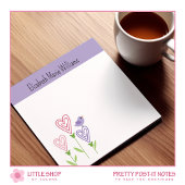 Paarse bloemharten gepersonaliseerd post-it® notes