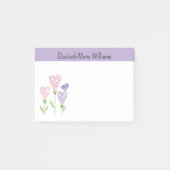 Paarse Bloemhartens Persoonlijk Post-it® Notes (Voorkant)