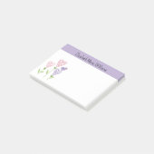 Paarse Bloemhartens Persoonlijk Post-it® Notes (Schuin)
