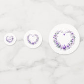 Paarse Bloemhartjes Bruidsfeest Confetti (Voorkanten)